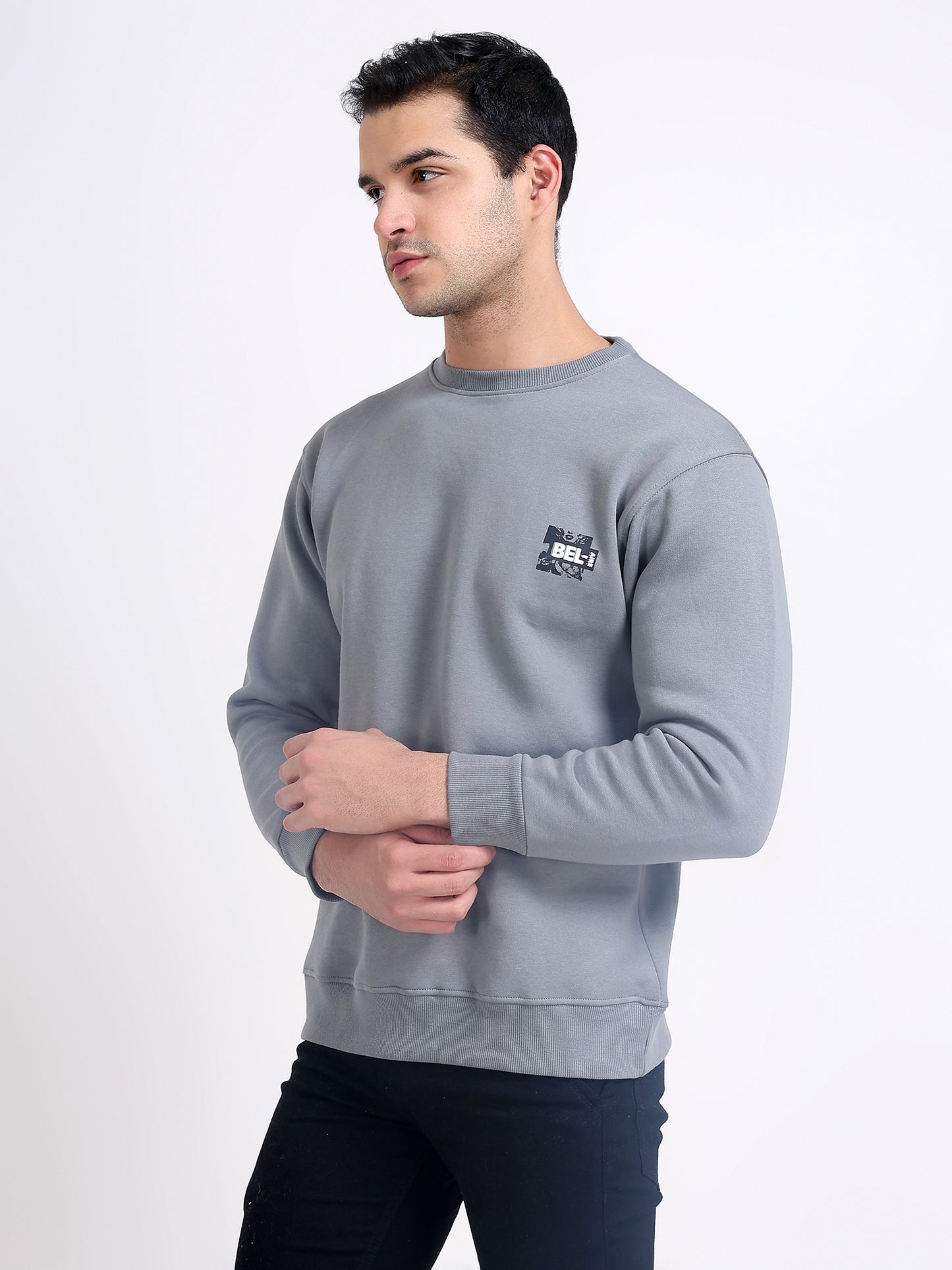 Unisex Grey Printed Sweatshirt