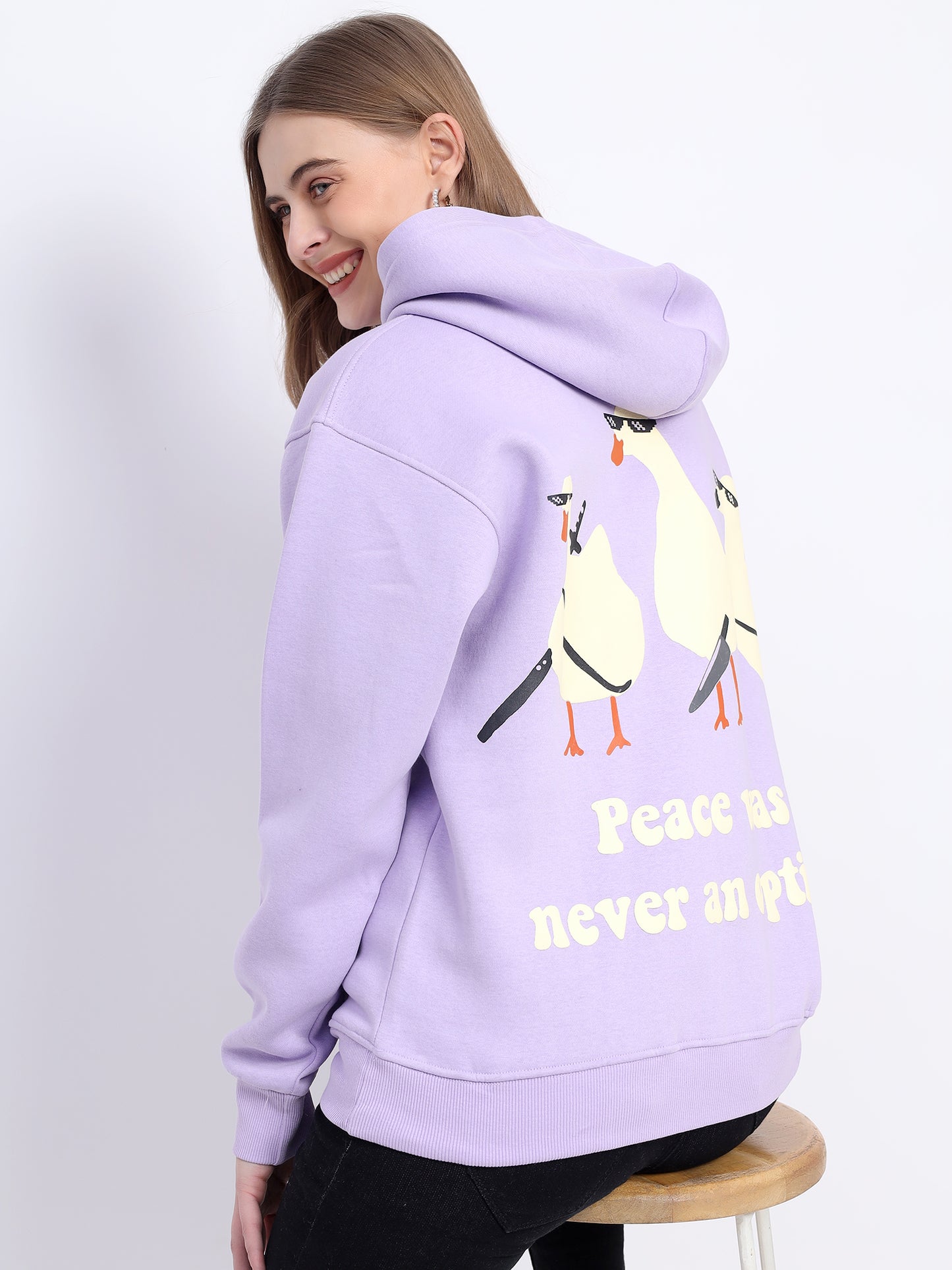 Unisex Lavender Printed Hoodie