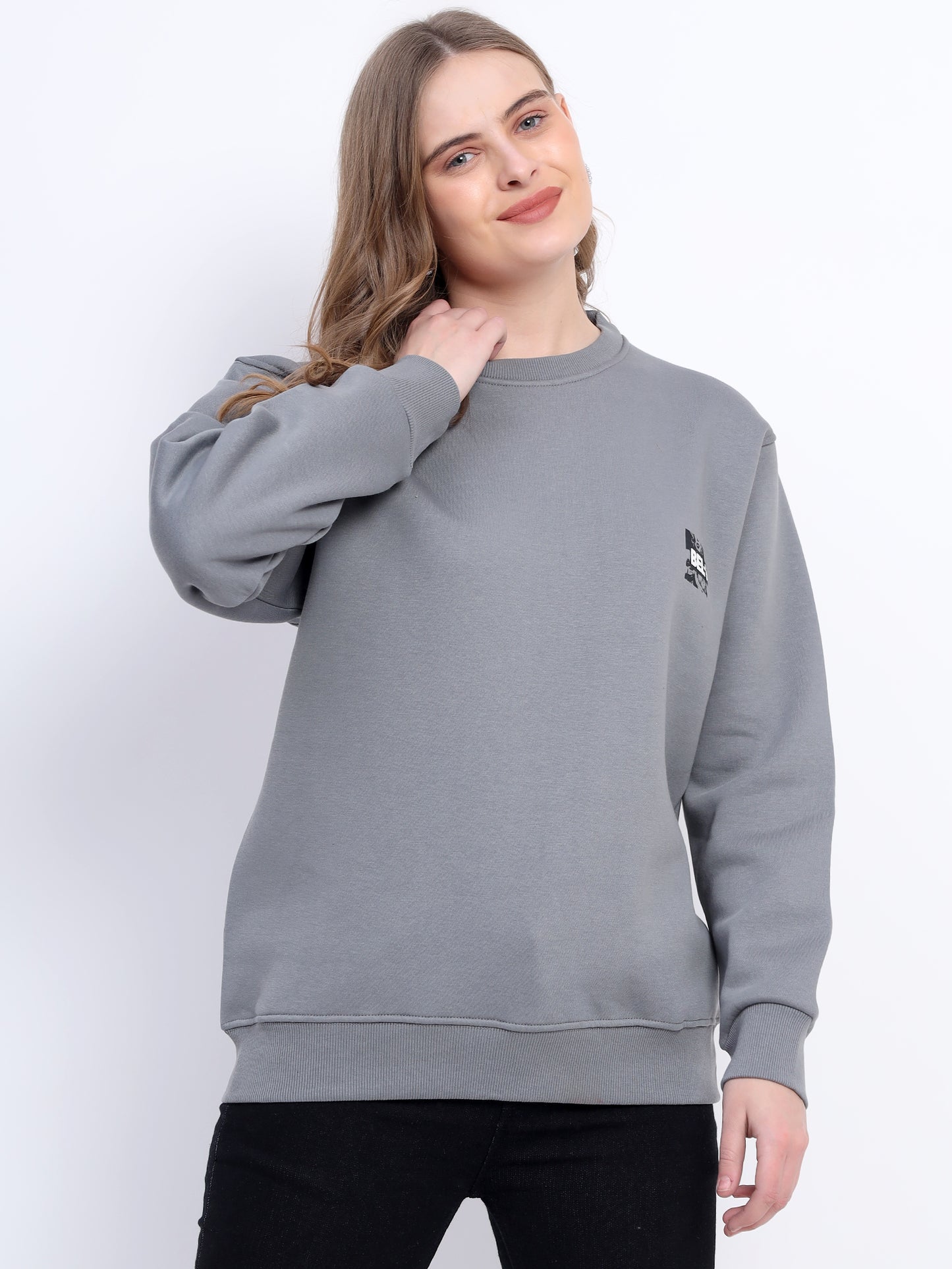 Unisex Grey Printed Sweatshirt