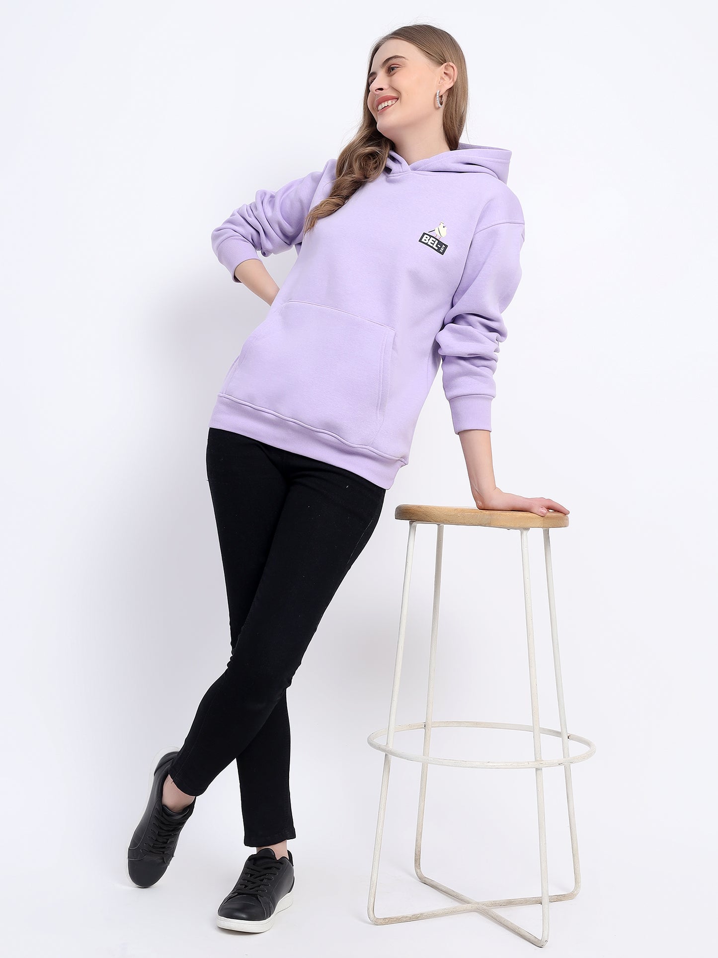 Unisex Lavender Printed Hoodie