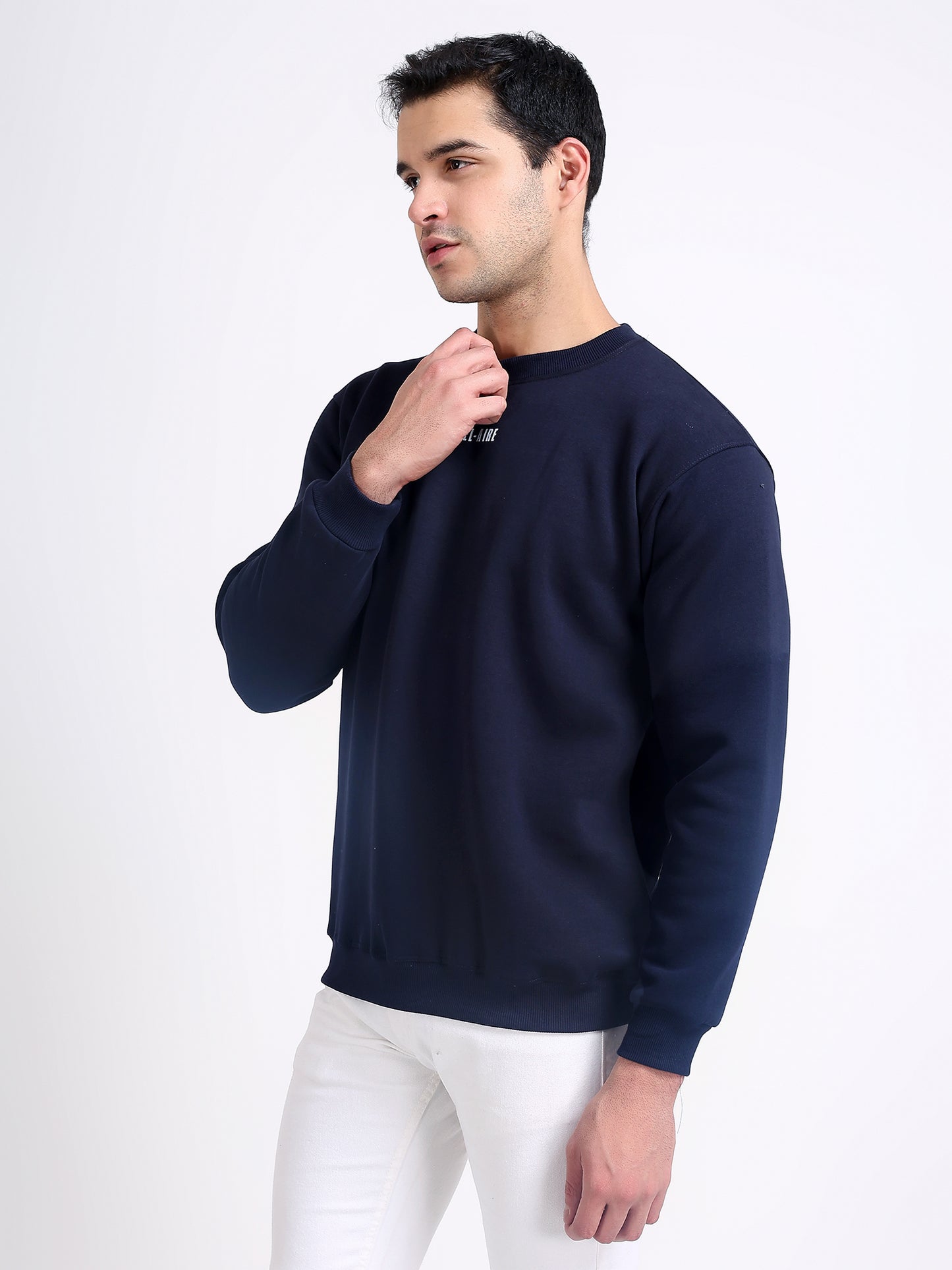 Unisex Sweatshirt Solid Navy Blue