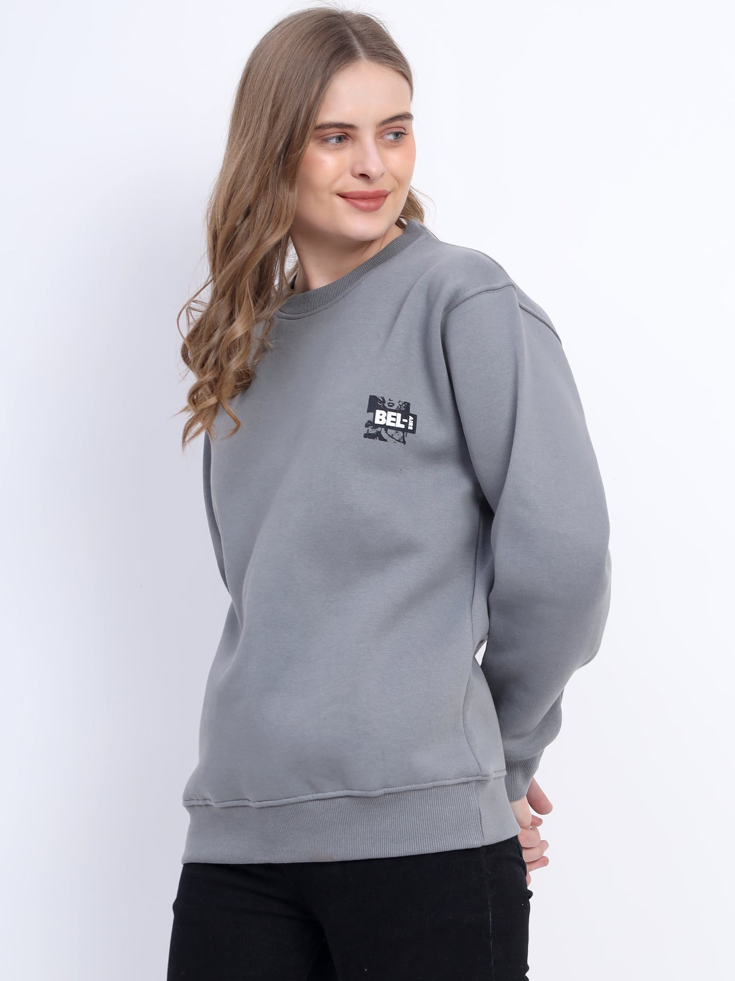 Unisex Grey Printed Sweatshirt