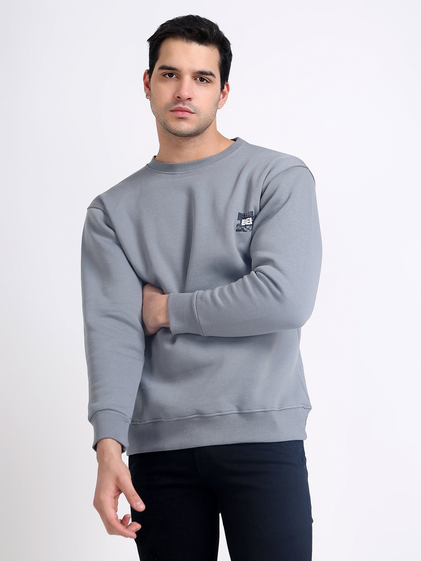 Unisex Grey Printed Sweatshirt