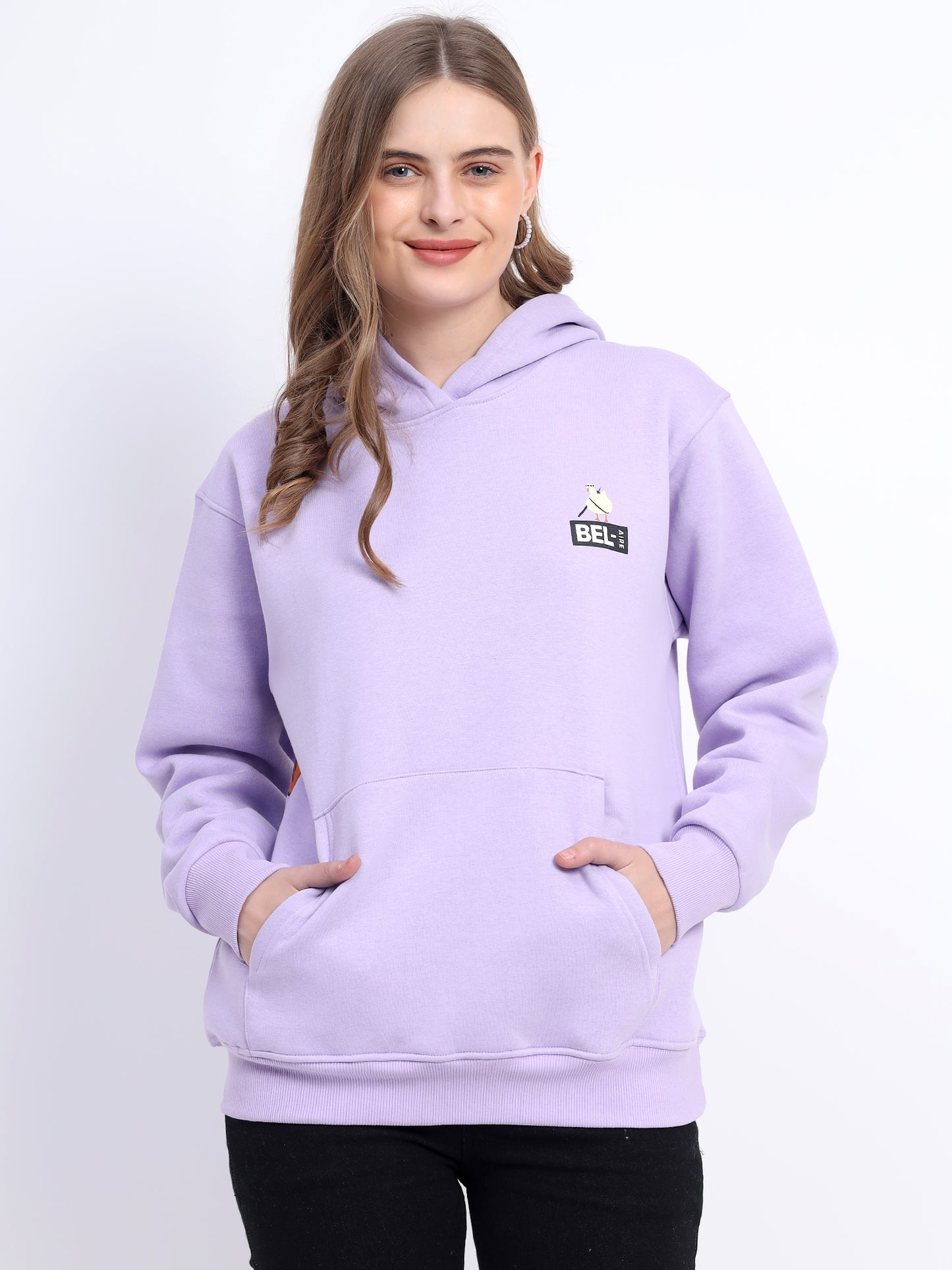 Unisex Lavender Printed Hoodie