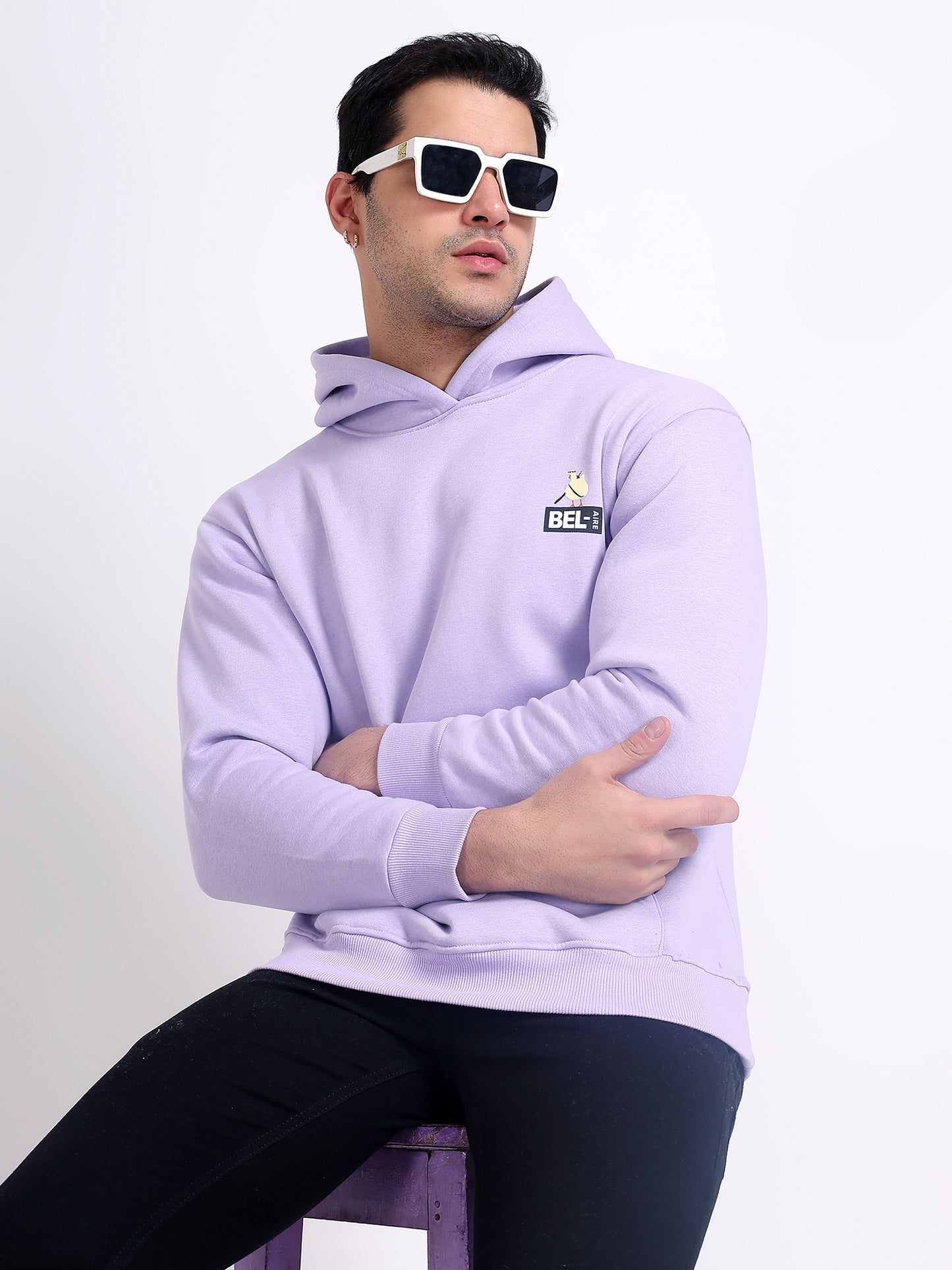 Unisex Lavender Printed Hoodie