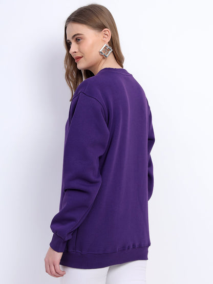 Unisex Sweatshirt Solid Purple