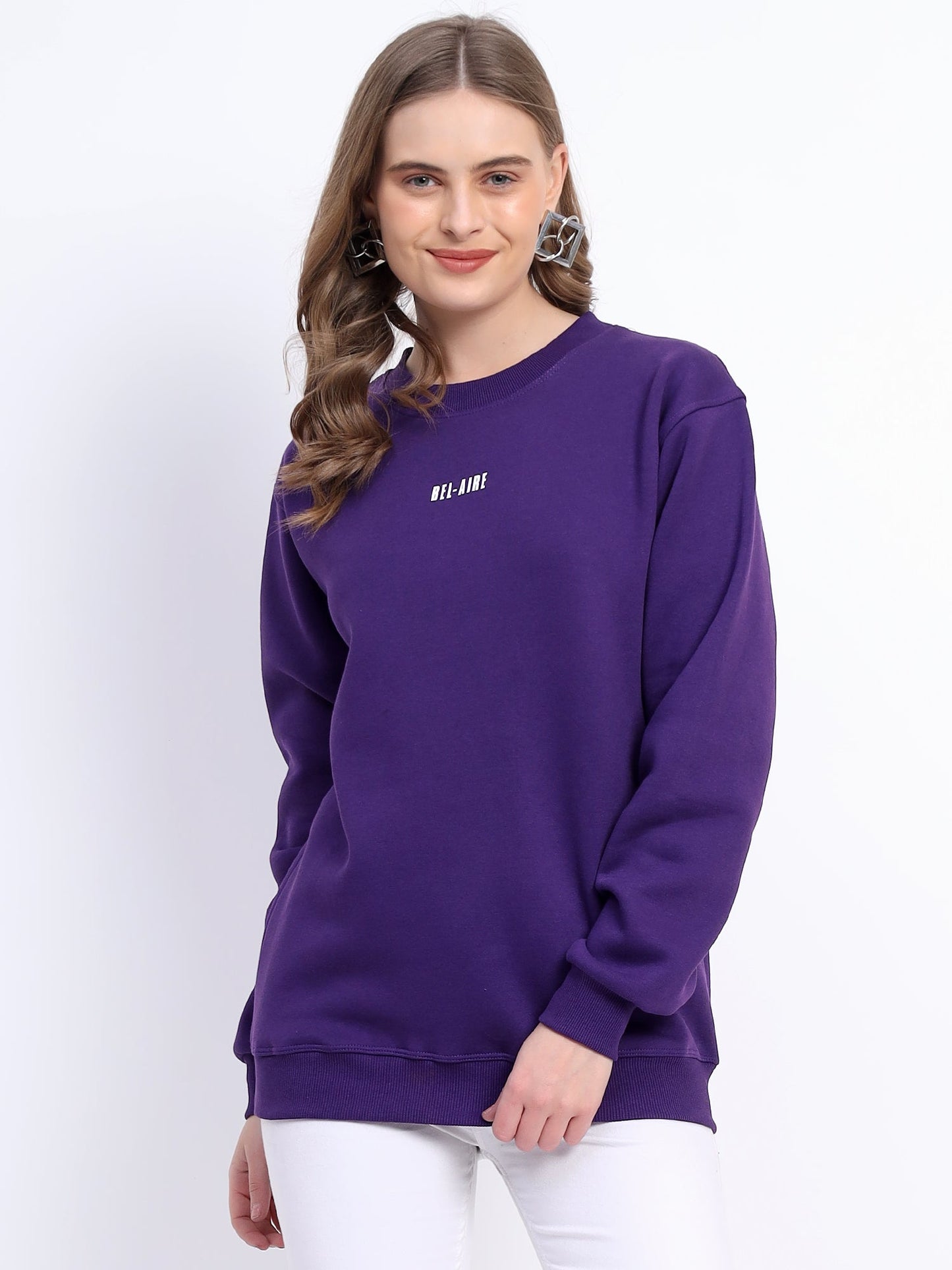 Unisex Sweatshirt Solid Purple