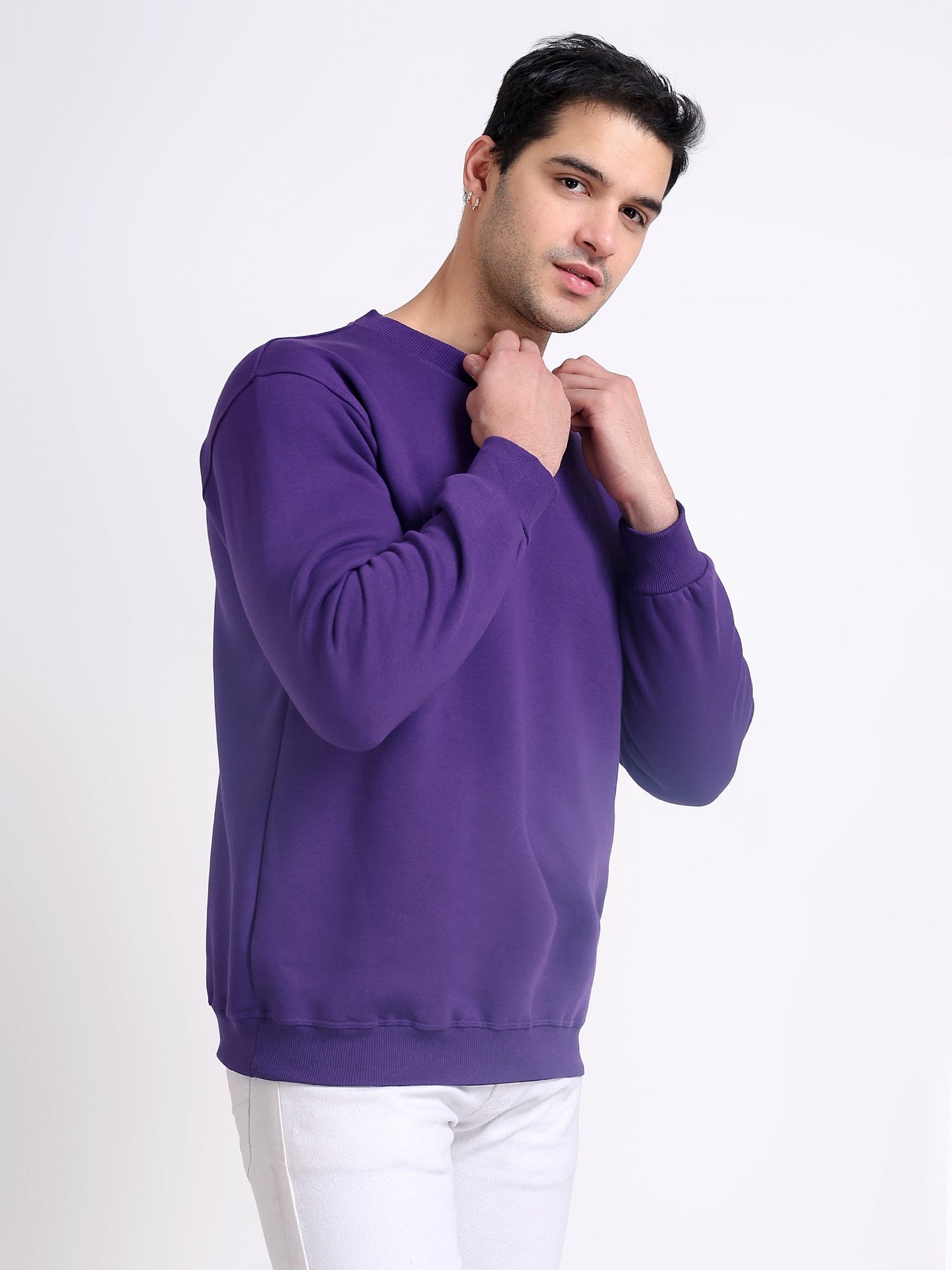 Unisex Sweatshirt Solid Purple