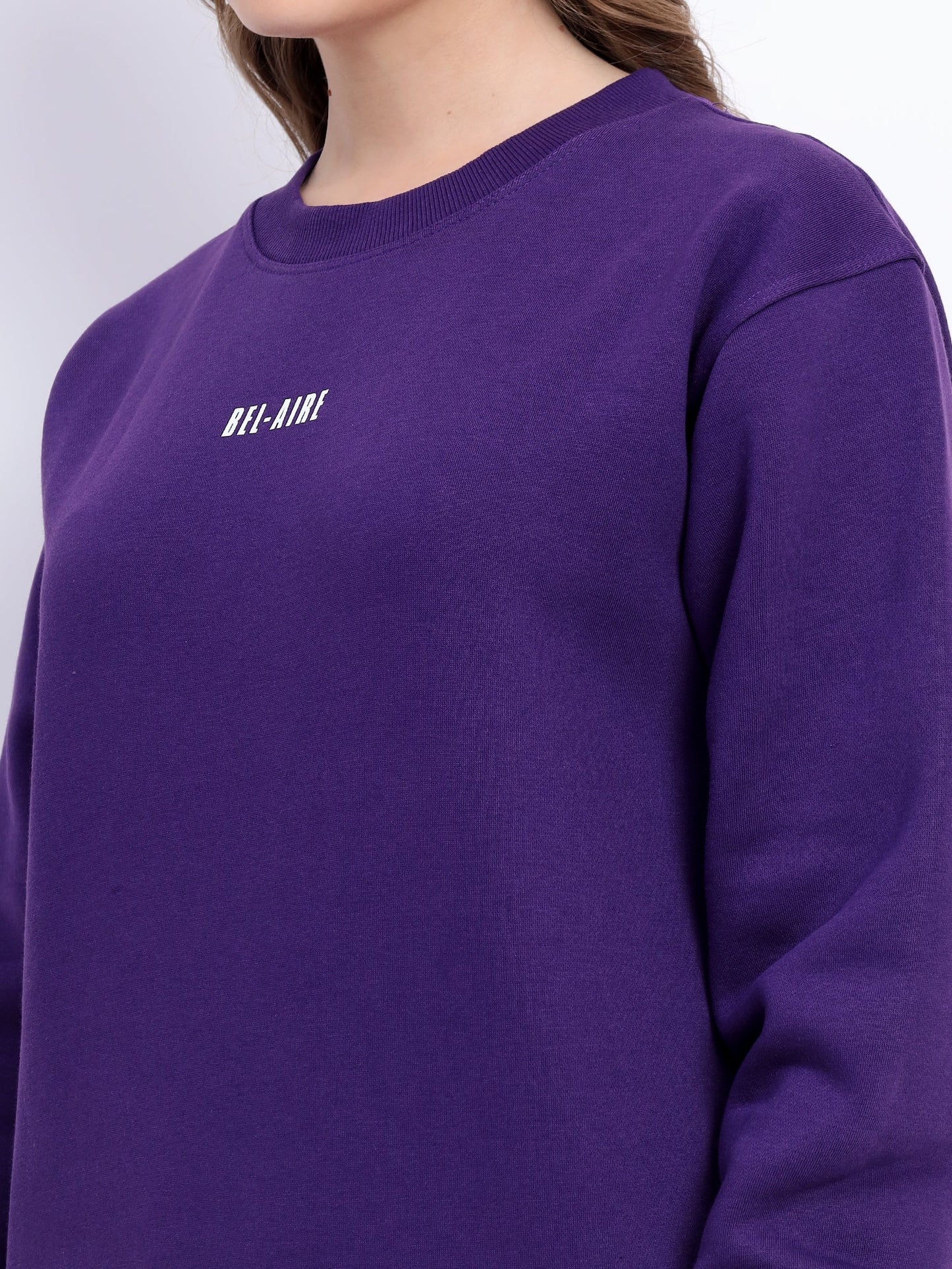 Unisex Sweatshirt Solid Purple