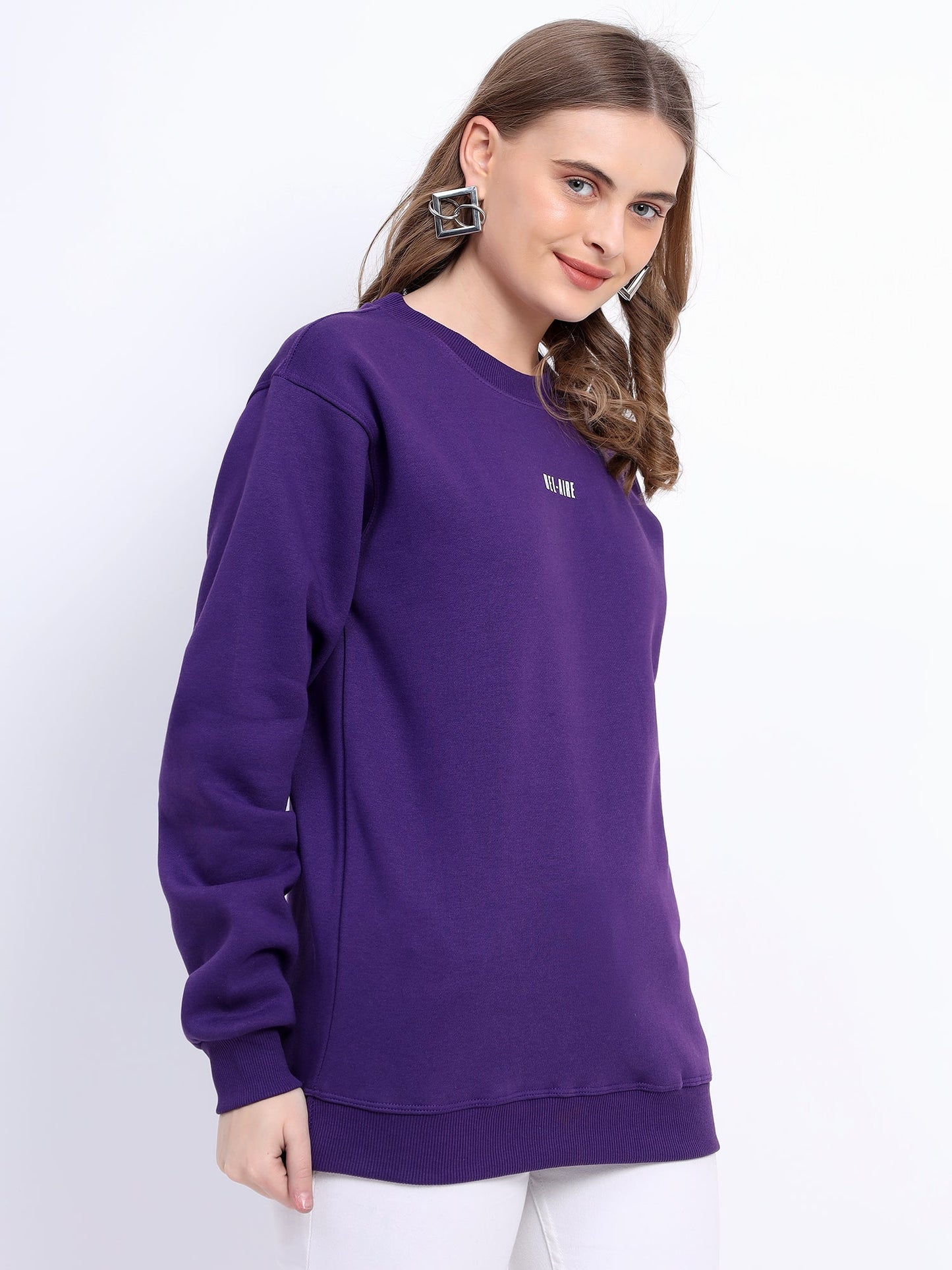 Unisex Sweatshirt Solid Purple