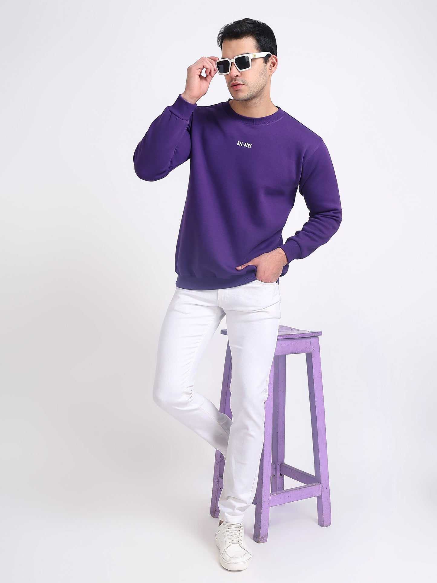 Unisex Sweatshirt Solid Purple