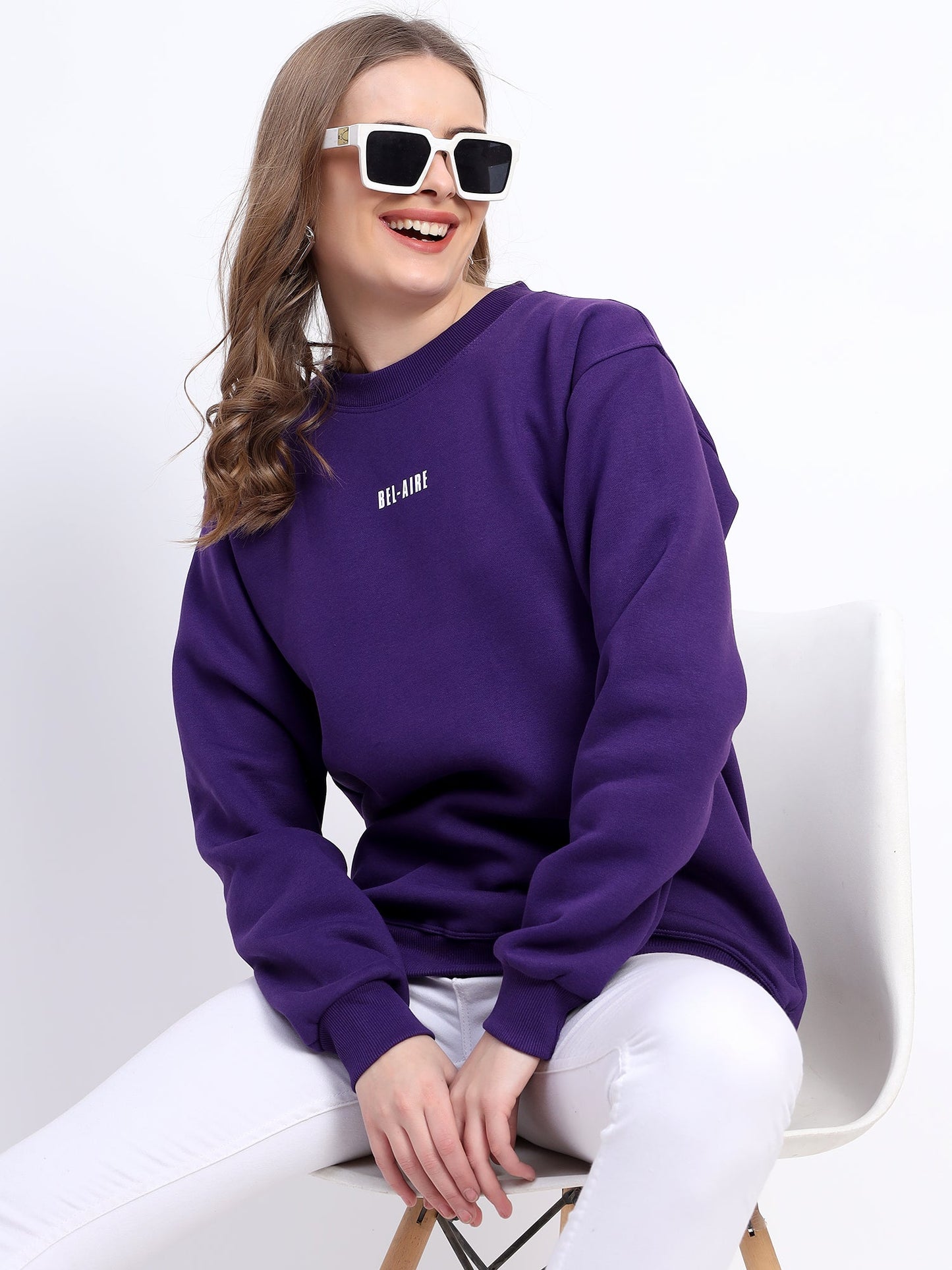 Unisex Sweatshirt Solid Purple